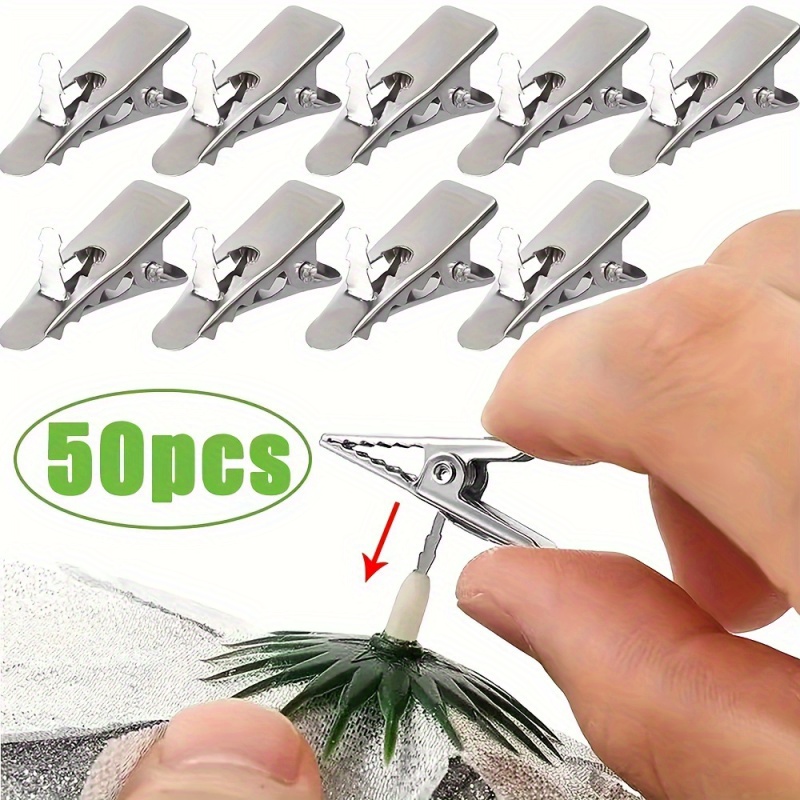 

50/100pcs Mini Christmas Tree Clip Fasteners, Metal Flower Holder Clips For Wedding Party Supplies Decoration