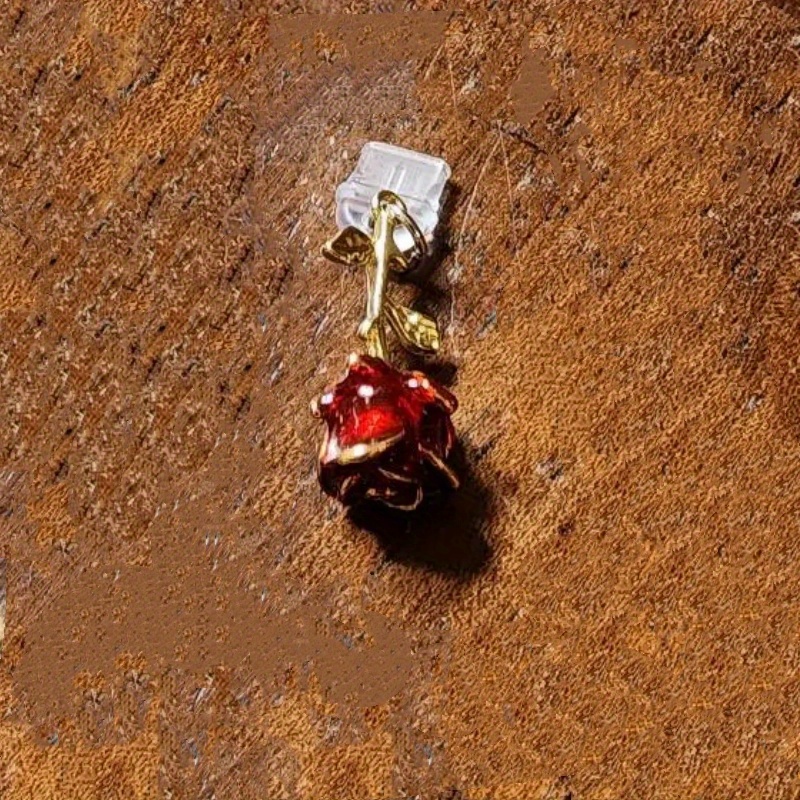 1pc Rose-shaped Phone Dust Plug, Suitable For Iphone/type-c/ Connectors