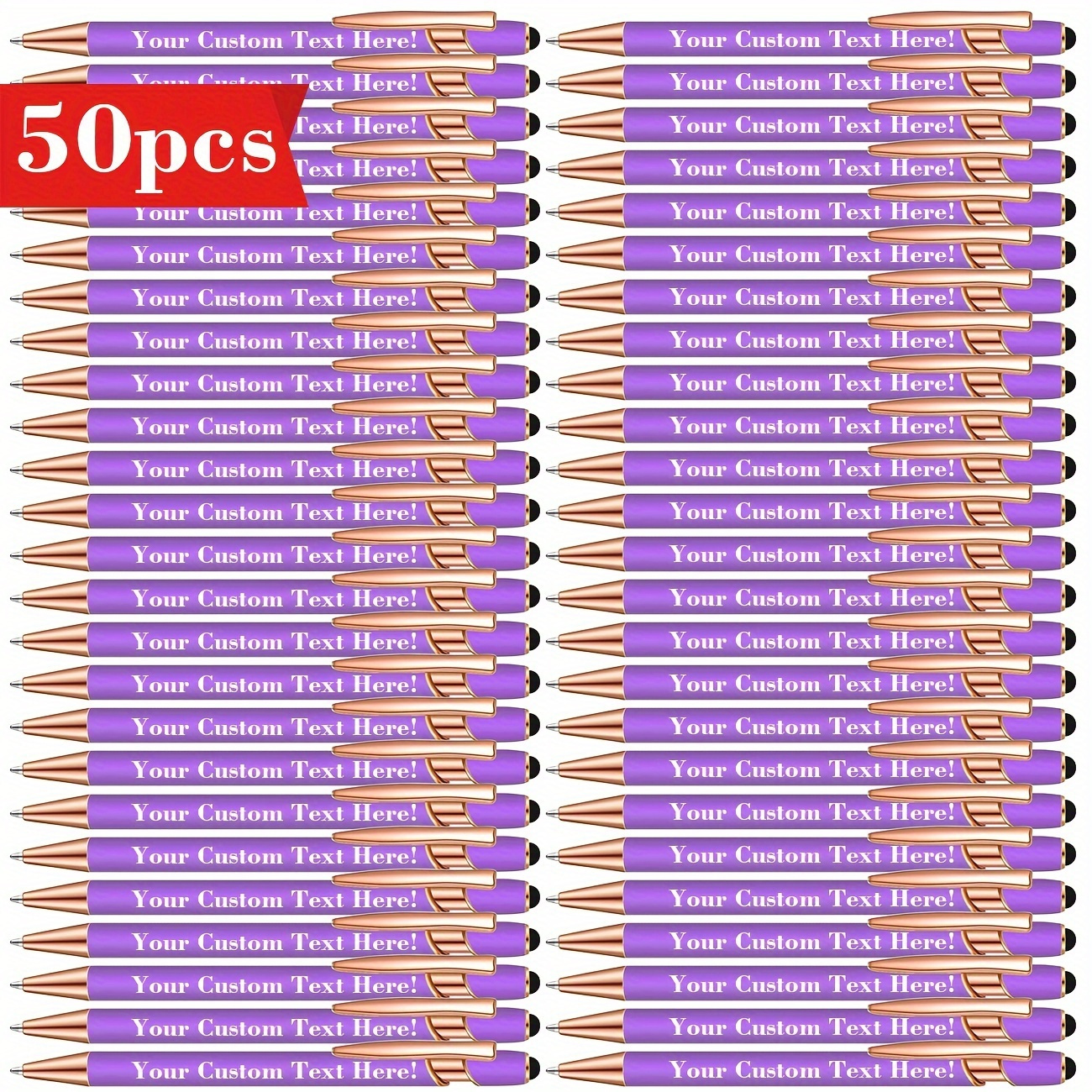 

de 50 Stylos à en Gravés Personnalisés - l'École & le , Cadeau Adolescents & Adultes, Multicolore, , Cadeaux de Fête, Moyenne de 0.5mm