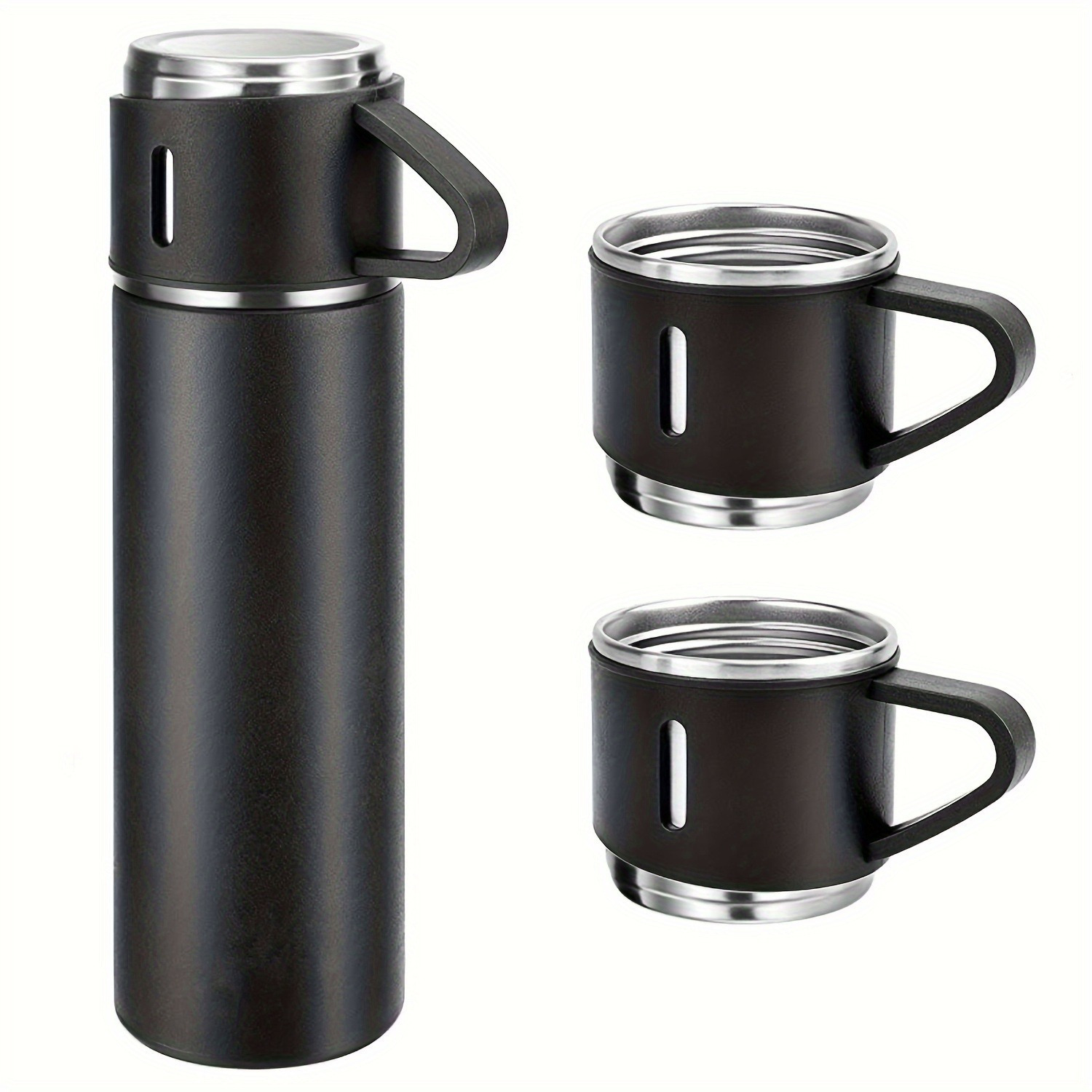 

Ensemble de Flasques Thermiques, Mug Thermique d' 500ml/16.9oz, Bouteille Isolée Sous Vide en Acier Inoxydable avec Tasse pour Café Chaud