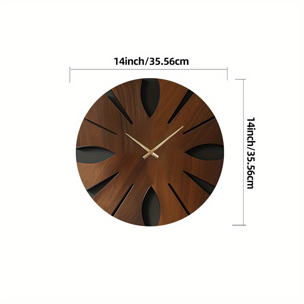 Decorative Wooden Round Wall Clock Artistic Silent Clock Battery Operated Decor for Home 14 16 18 inch Vintage Wooden Clock Home Decor for Kitchen, Living Room, Bedroom, Office