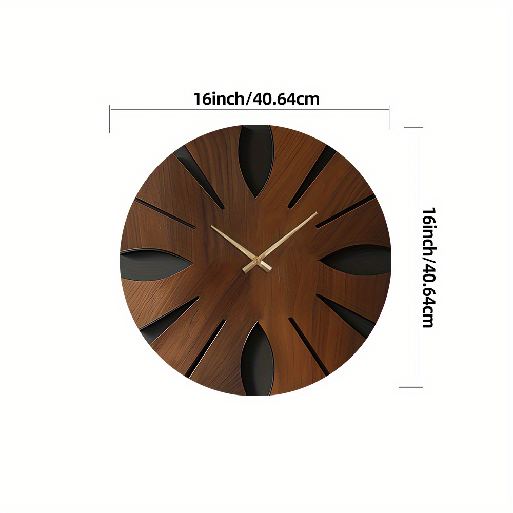 Decorative Wooden Round Wall Clock Artistic Silent Clock Battery Operated Decor for Home 14 16 18 inch Vintage Wooden Clock Home Decor for Kitchen, Living Room, Bedroom, Office