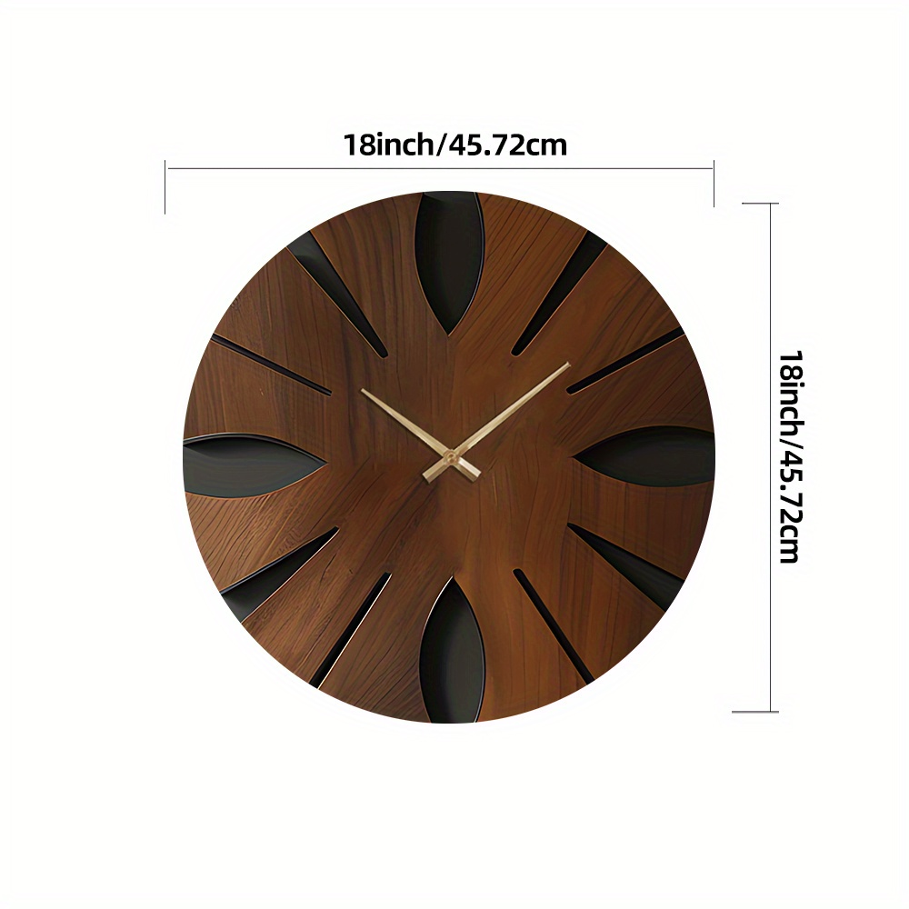 Decorative Wooden Round Wall Clock Artistic Silent Clock Battery Operated Decor for Home 14 16 18 inch Vintage Wooden Clock Home Decor for Kitchen, Living Room, Bedroom, Office