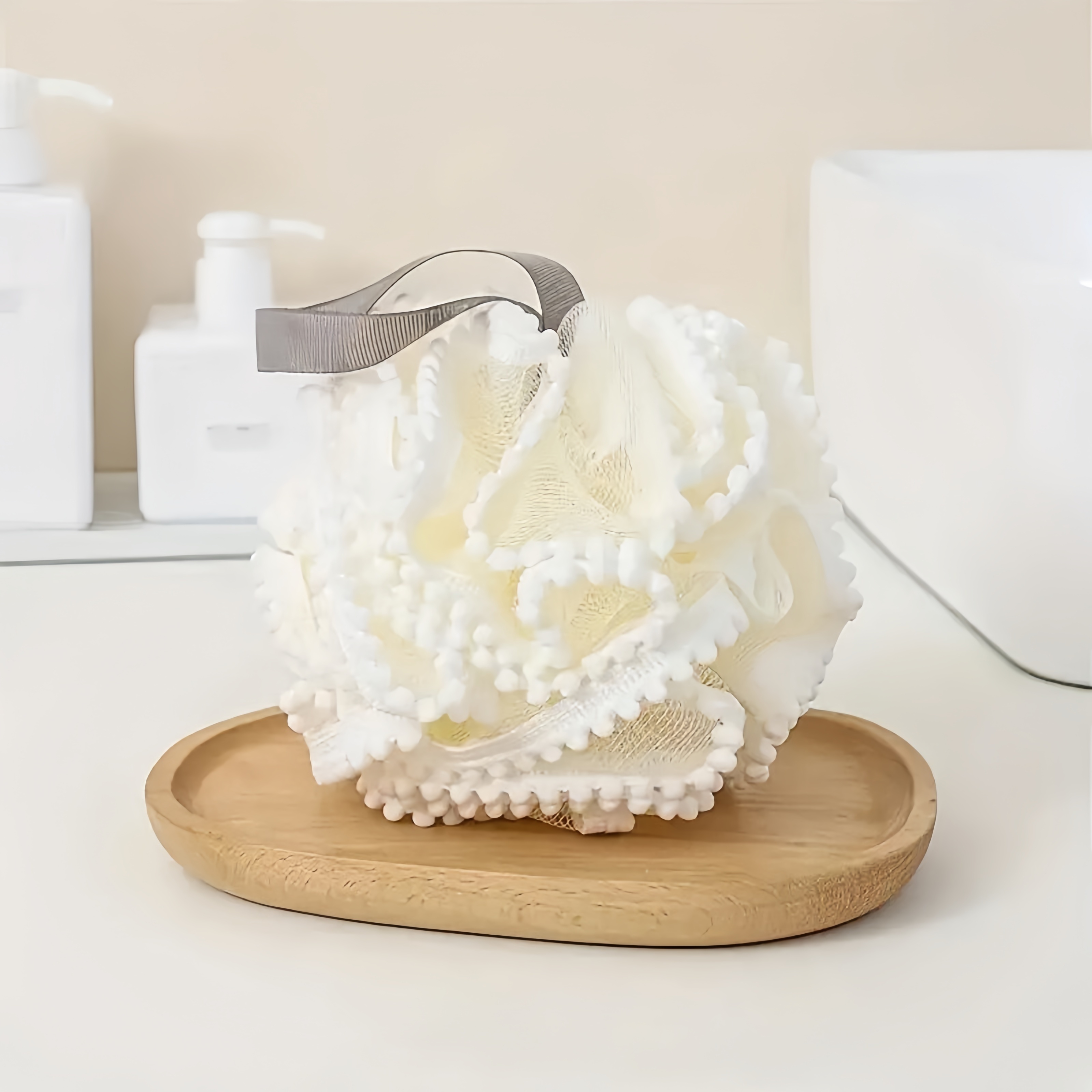 TEMU Large Exfoliating Bath Loofah Sponge - Fragrance-free, Use