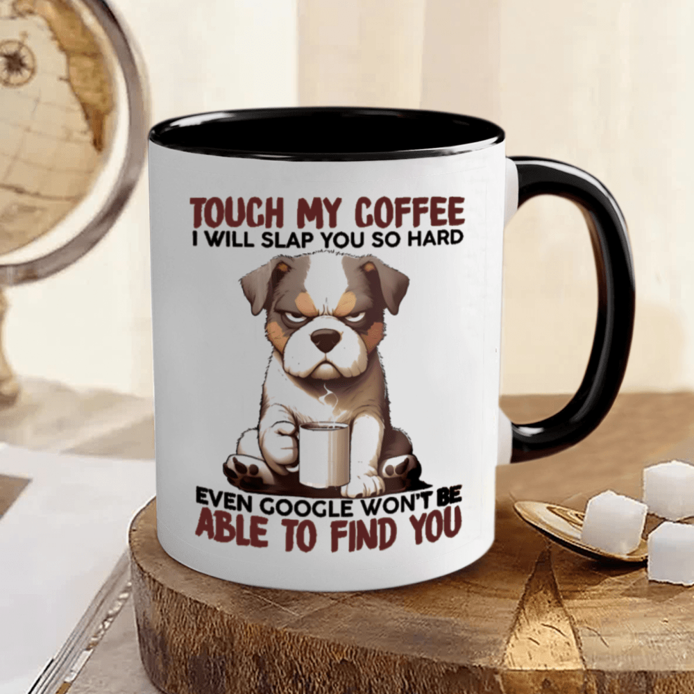 

3a Mug Dog Pattern, " Touch ..." And Pattern Mug, For Drinking ,