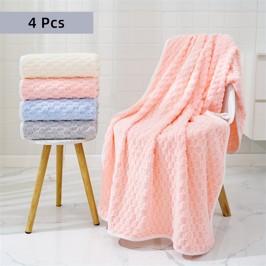 

4pcs Waffle Bath Towel, Adult Strong Absorbent Microfiber Towel, Quick-drying Texture Towel, Fitness Towel, , Suitable For Daily Use-80%, 20%, Without , No Power Or Battery Required