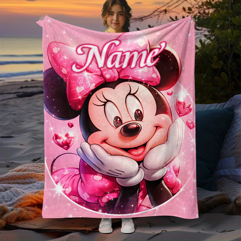 

1pc Customizable Blanket - Personalized , , , Tear-, , Knitted Polyester, 200-250gsm, For Sofa, Bed, , Camping -