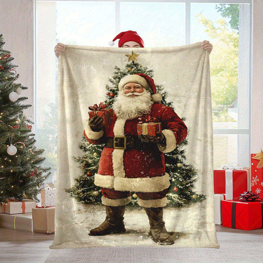 

Santa & Christmas Tree Blanket - , Flannel For , , , Decor | For &