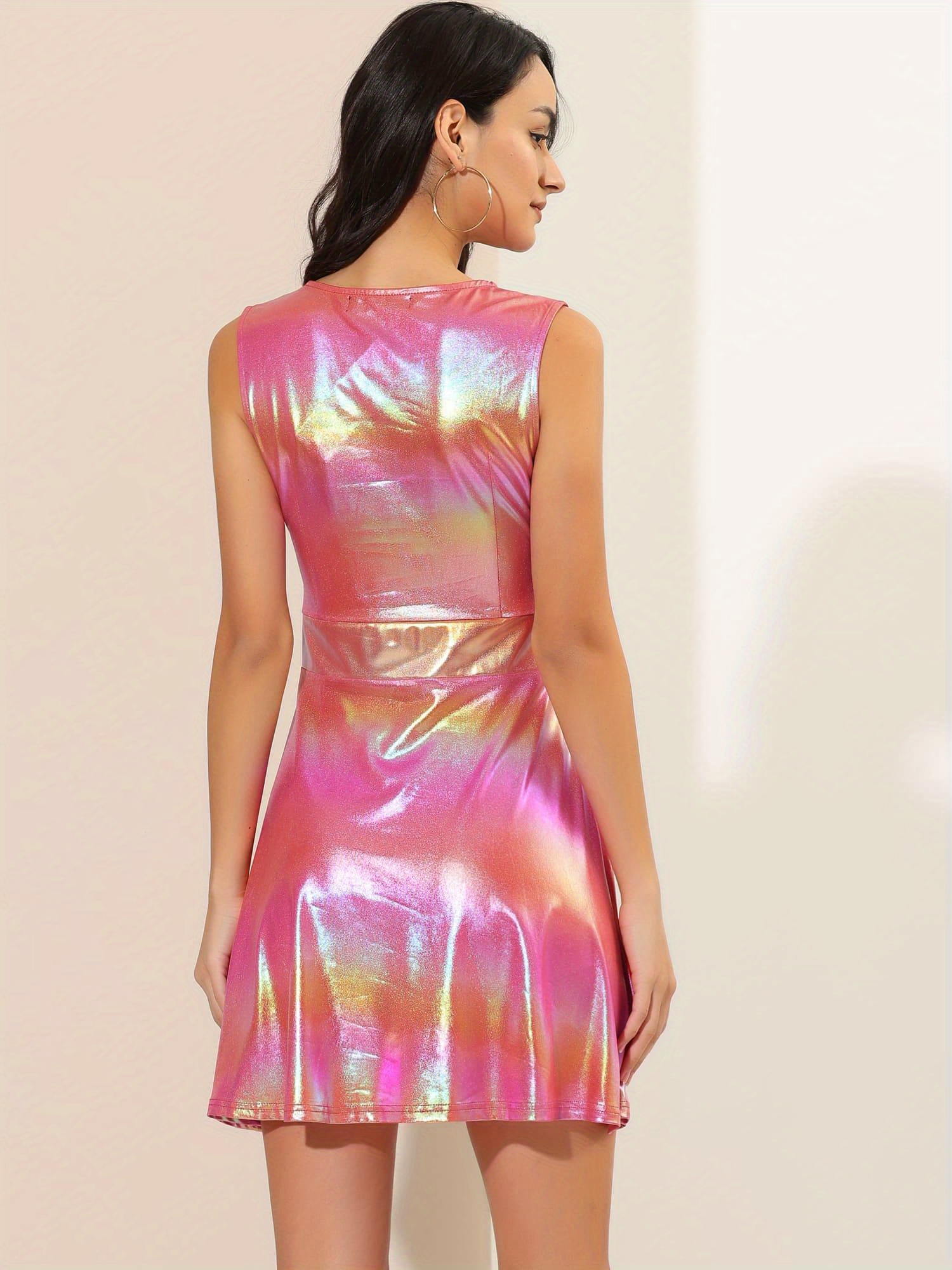 womens metallic sleeveless high waist disco - Temu
