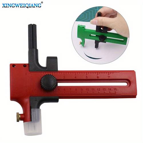 1pc adjustable compass circle cutter 0 8 5 9inch 2 15cm rotary compass circle cutter paper trimmer circular cutting tool round draw picture paper craft supplies cutting knife tool for art crafting diy wallpaper and other