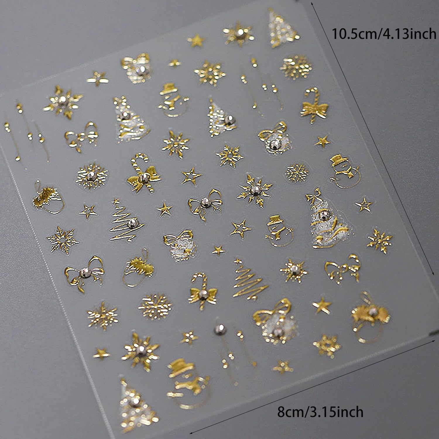 1 Sheet Shiny Star Christmas Nail Stickers 5D Xmas Nail Decals Winter Snowman Christmas Tree Snowflakes Golden Christmas Nail Stickers for Women Girls Nail Decoration Charms