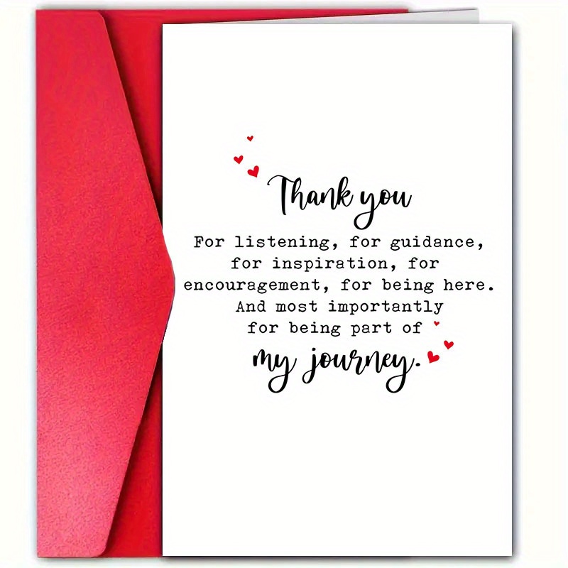 TEMU 1pc Sweet Thank You Card With Envelope (4.72in X 7.09in), Suitable For Therapists, , , Nurses, Doctors, Surgeons, . Thank You For Your Guidance