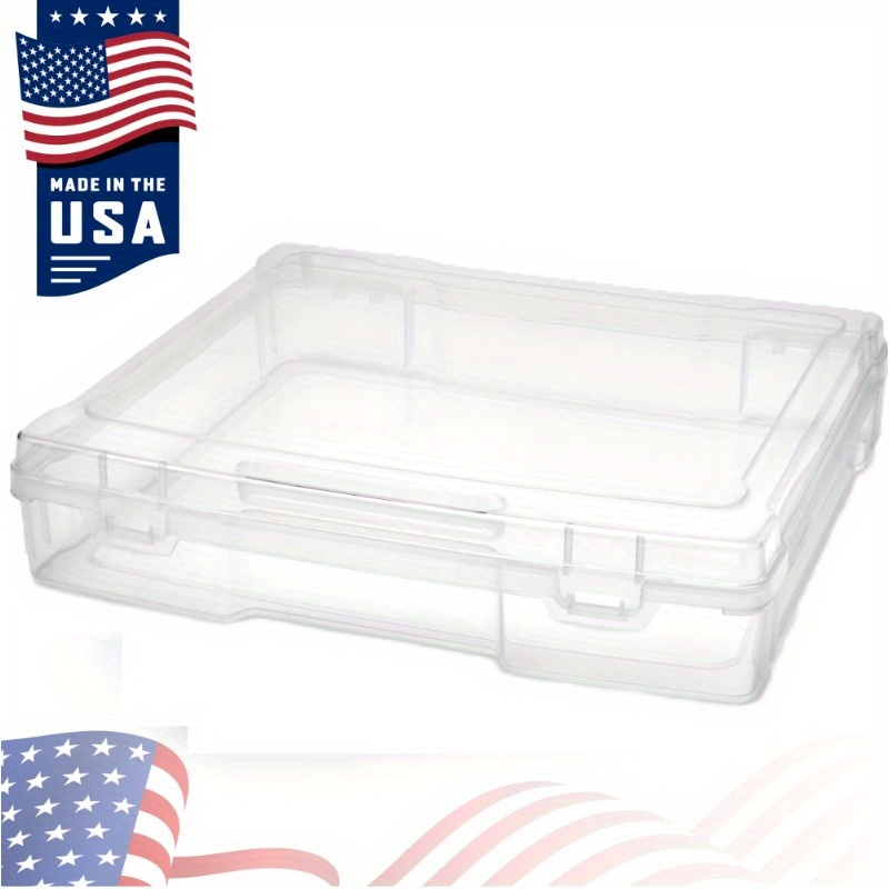 

12 X 12 X 3 Storage Case – Portable Clear Plastic Organizer For Art & Crafts