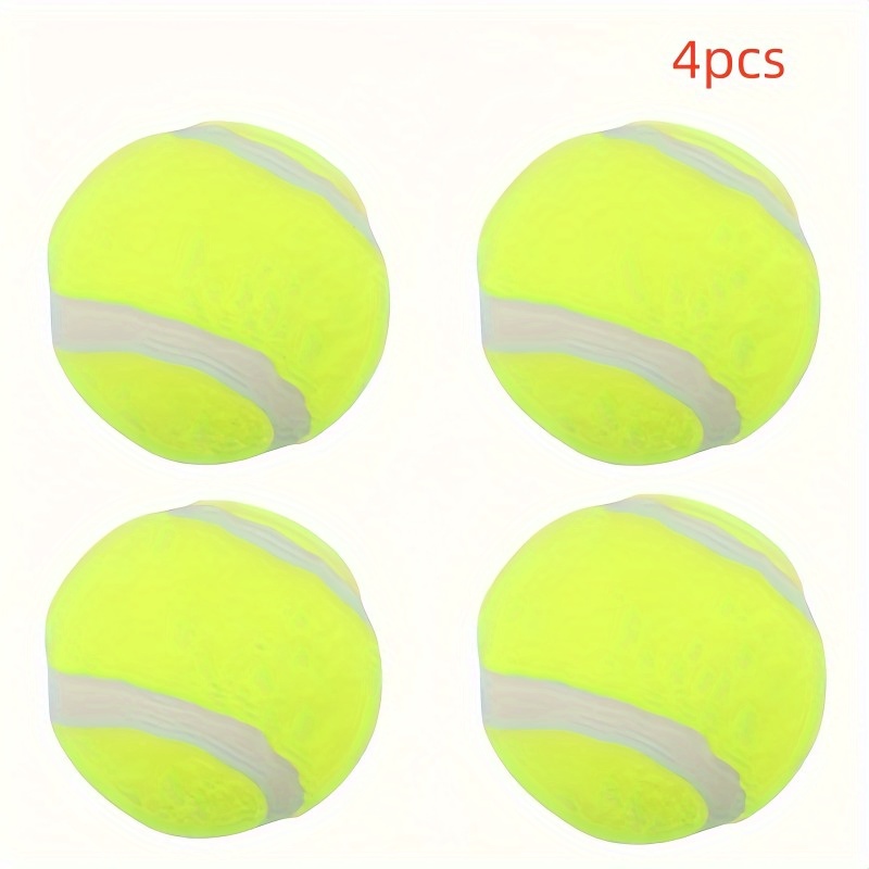 

4-pack Interactive Dog Tennis Balls, 2.4-inch Rubber, Suitable For Small To Medium Breeds, Without Battery, For No Launcher Included