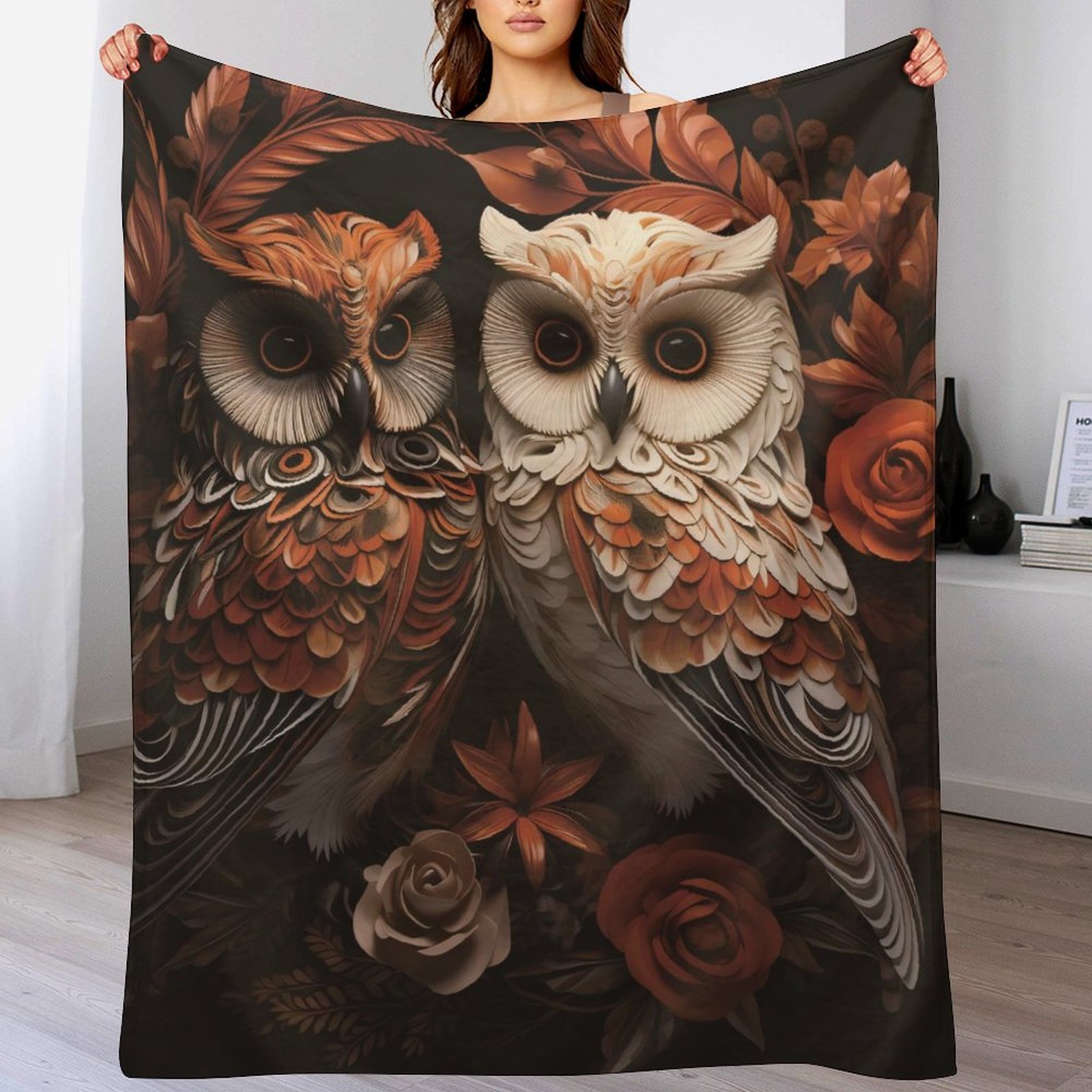 

Owl Pattern Blanket, Owl Blanket For Sofa Bed, Suitable , Halloween Christmas For Adults And Children