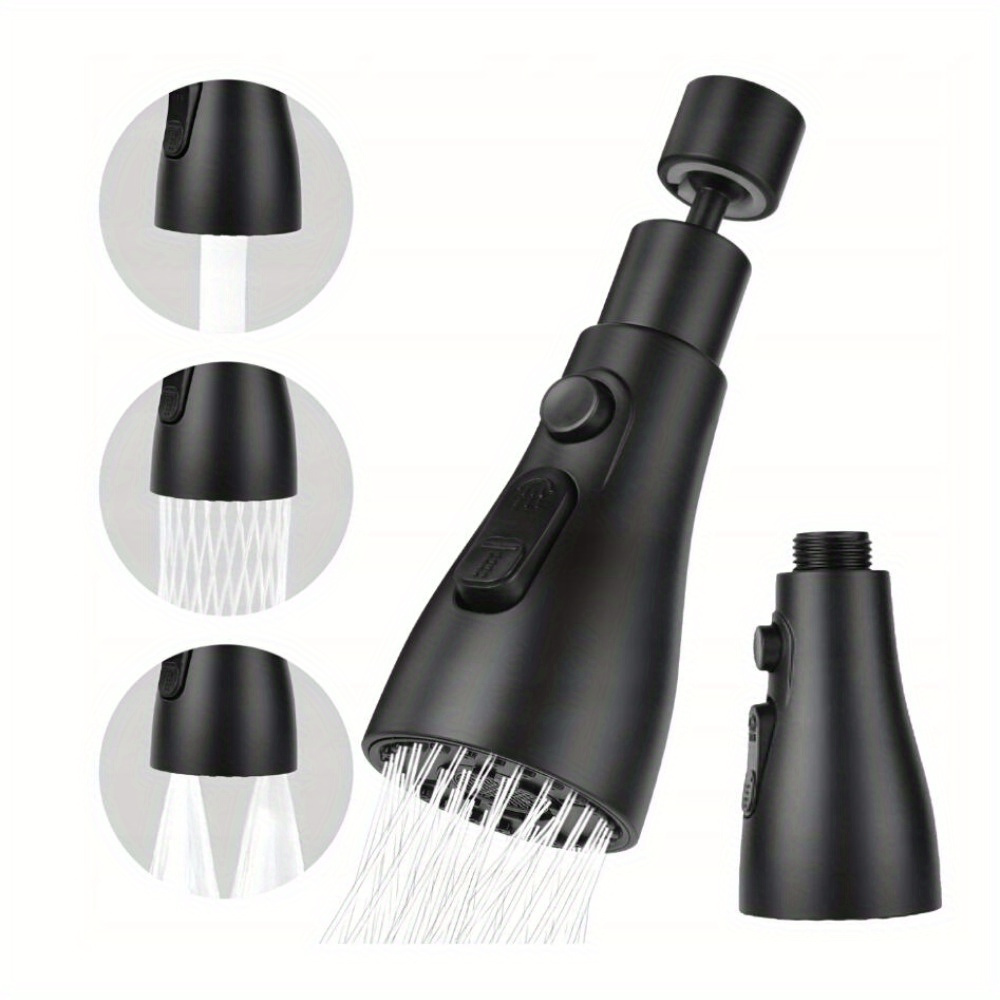 1set Kitchen Faucet With 3 360 Degree Rotation Water- Stainless Steel