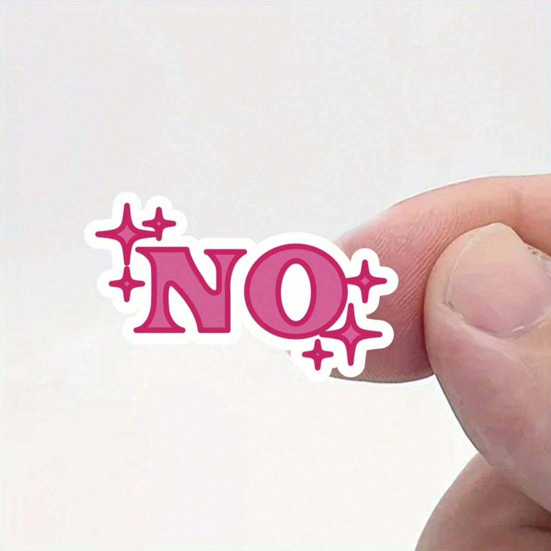 3pcs Small Pink No Mini Stickers Waterproof Waterbottle Stickers Tiny Stickers For Phone Case