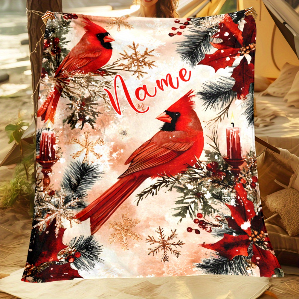 

Personalized Christmas Blanket - Soft Flannel Throw With Custom Name, & Design - Lightweight & Warm For Sofa, Bed, Travel, Camping - Machine Washable, Multiple Sizes , Personalized Blanket