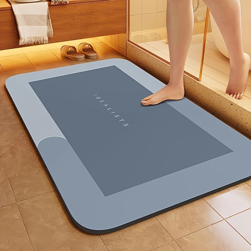 1pc quick dry microfiber bath mat non slip absorbent shower floor pad machine washable soft toilet bedroom rug home bathroom carpet kitchen laundry room mat unscented no power needed bathroom mat shower accessories bathroom carpet details 3