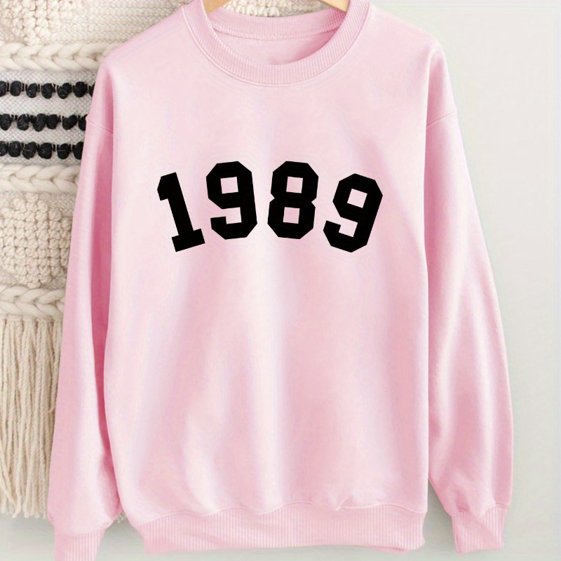 

1pc Women's Sweatshirt 1989 Graphic , Polyester , Pattern, Fall/ Top