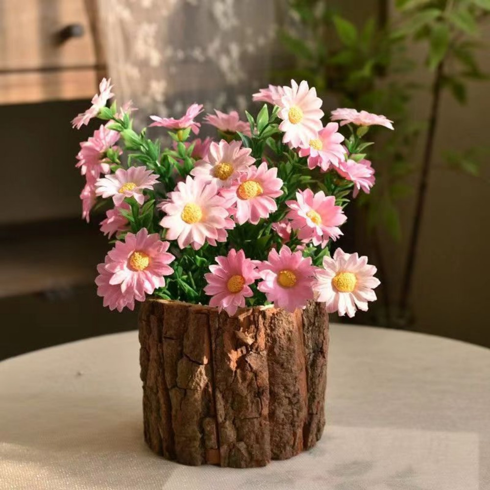 

Tronc d’ rustique - rayé , Léger, pot de fleurs décoratif intérieur et extérieur présentation sur table