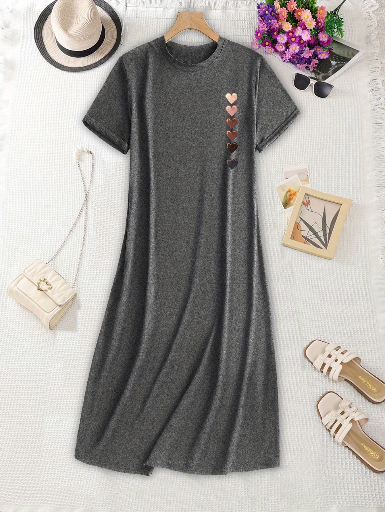 print chic short sleeved t shirt dress - Temu Pakistan
