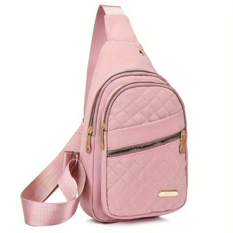 

Quilted Sling Backpack, Crossbody Bag, Adjustable Shoulder Strap, Zipper Open And Close, Bag, Suitable For Travel And Everyday Use