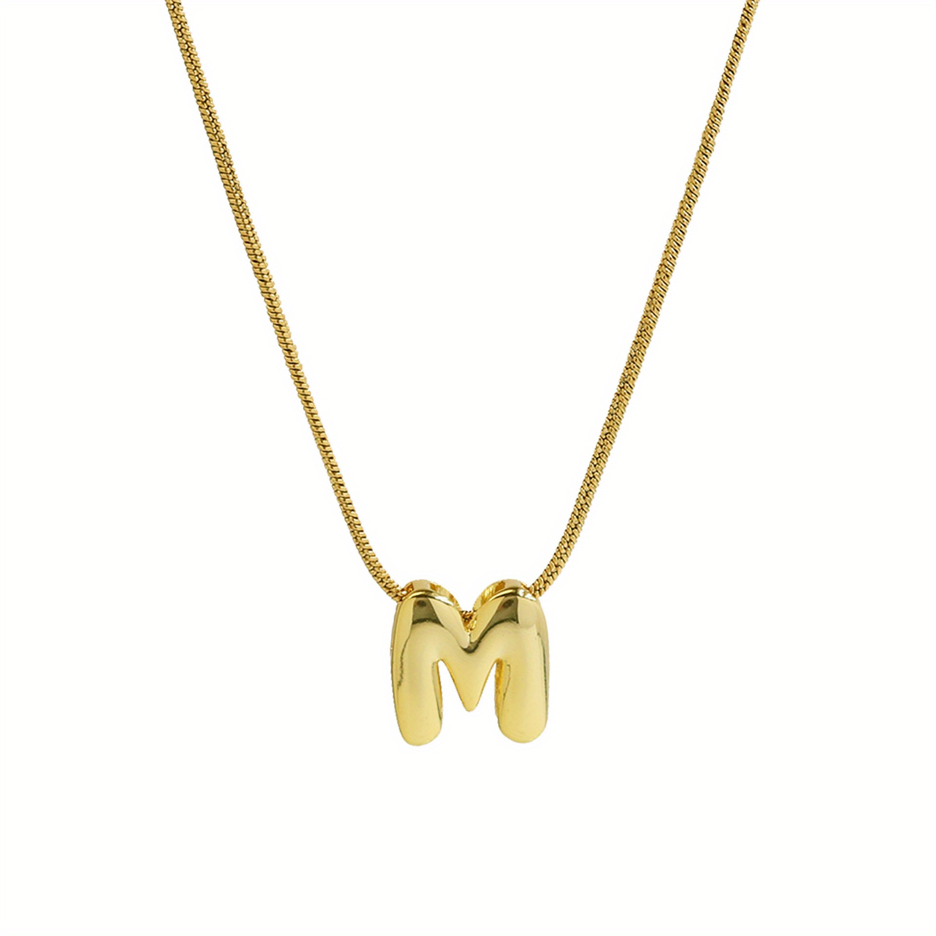 Of 26 English Alphabet Pendant Round Snake Chain Necklace In Europe And America