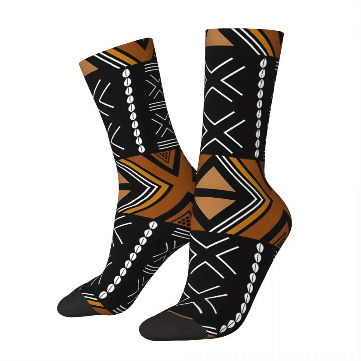 

African Mud Cloth Bogolan Kawaii Socks Travel Cartoon Pattern Socks