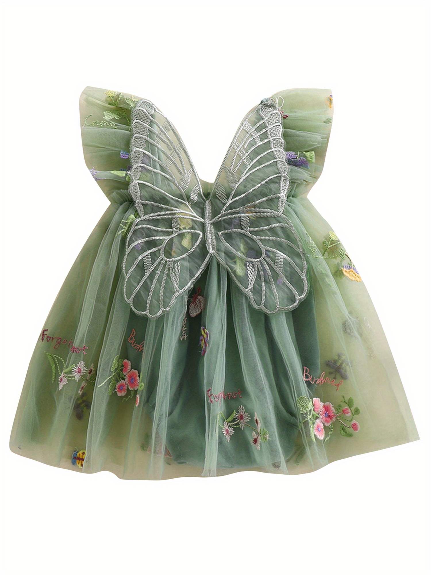 green emerald velvet dress Original Tinker Bell Fairy Princess Dress & matching Wings – Fox Baby & Co main image 1
