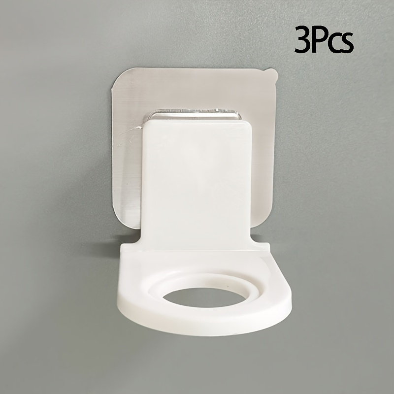 TEMU Easy-install No-drill Shower Gel & Soap Dispenser Holder -3pcs, Wall-mounted Storage Rack For Bathroom Essentials