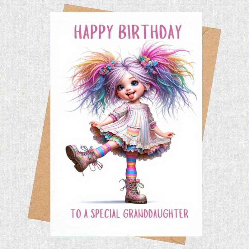 

Unique & Funny Birthday Card For Granddaughter - Perfect Gift For Christmas, Thanksgiving, Halloween | 1pc