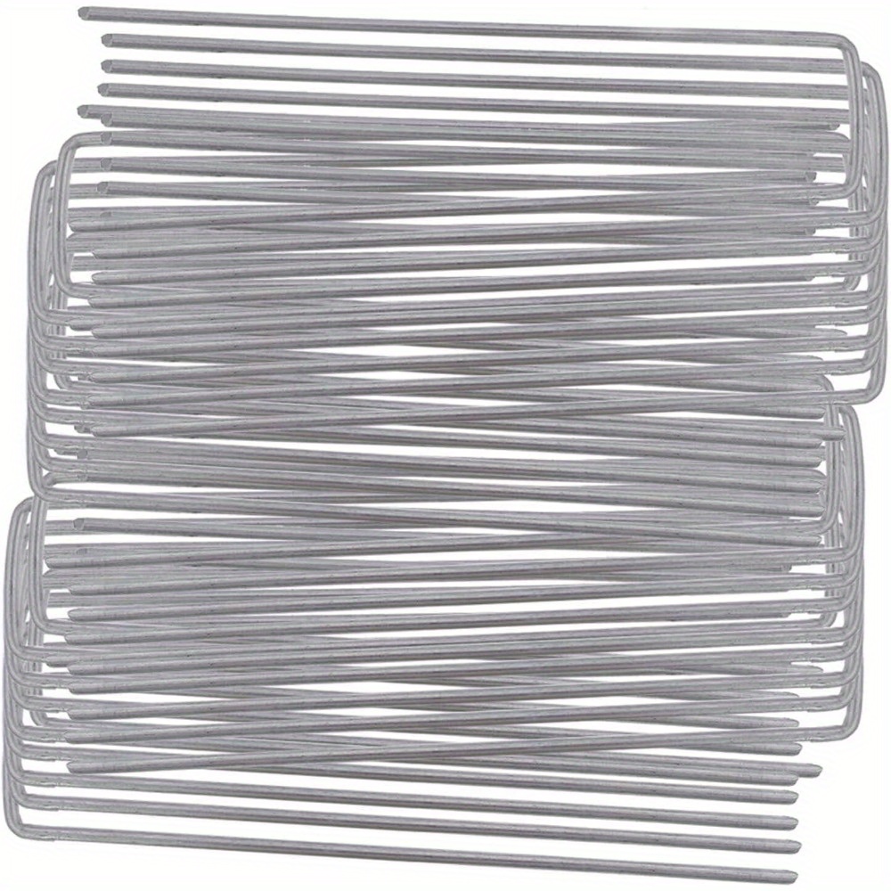 

6 Inch Pack Galvanized Garden , Rugged And Reusable, Landscape , U Shaped Landscape Pins, Used For Fixing Barriers And Landscaping