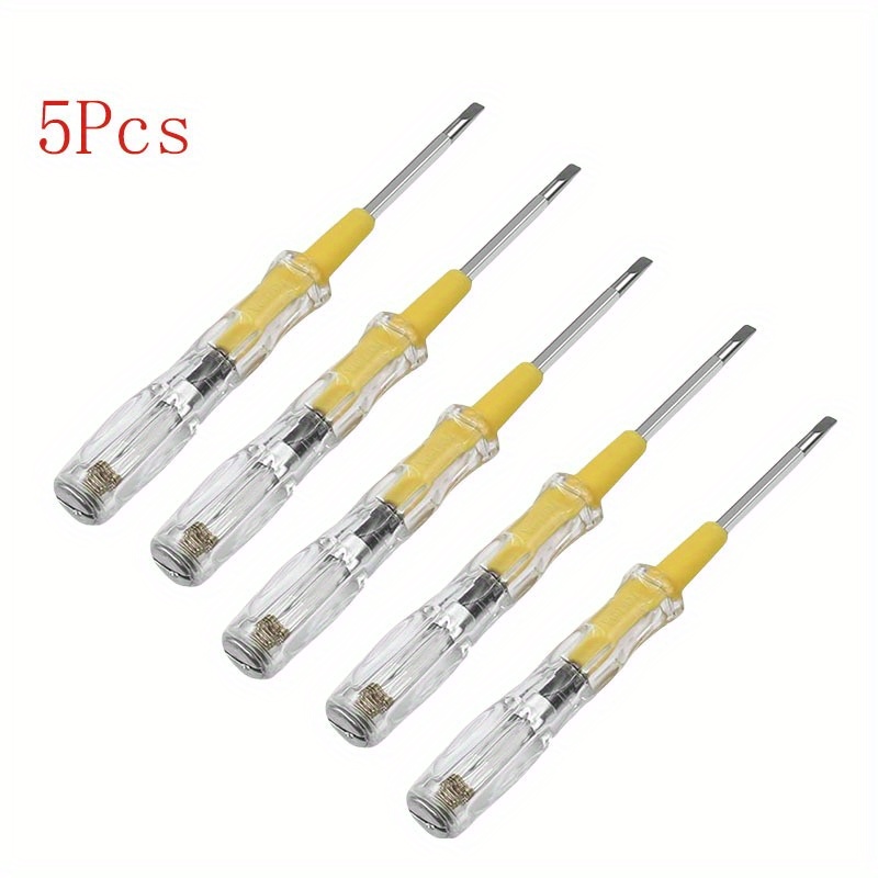 

5pcs Promaster Dual- Electrician Screwdriver Set, Stainless Steel Material, Round Head, Non-slip Handle, Induction Contact Tester, -head Screwdrivers