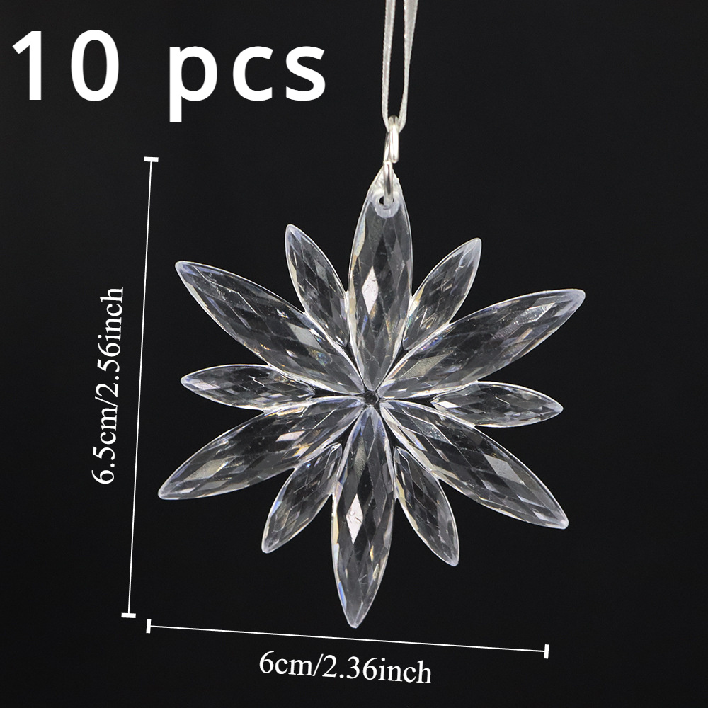 TEMU 10pcs Acrylic Pendant Clear Crystal Christmas Tree Decoration Skewers