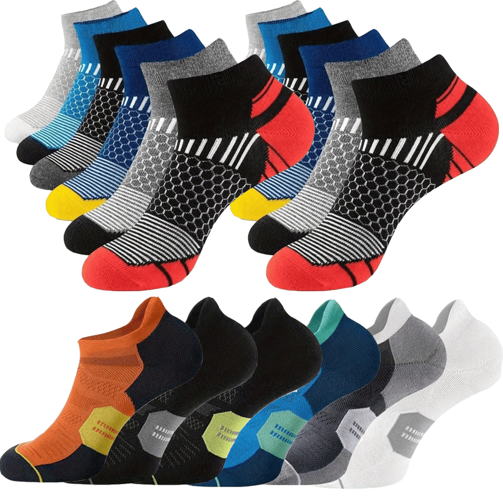 TEMU 12 Pairs Athletic Ankle Socks - Breathable, Sweat-absorbing, Low-top Running Socks In Colors And Patterns, Comfortable Polyester Fabric, Ideal For All Outdoor Wear
