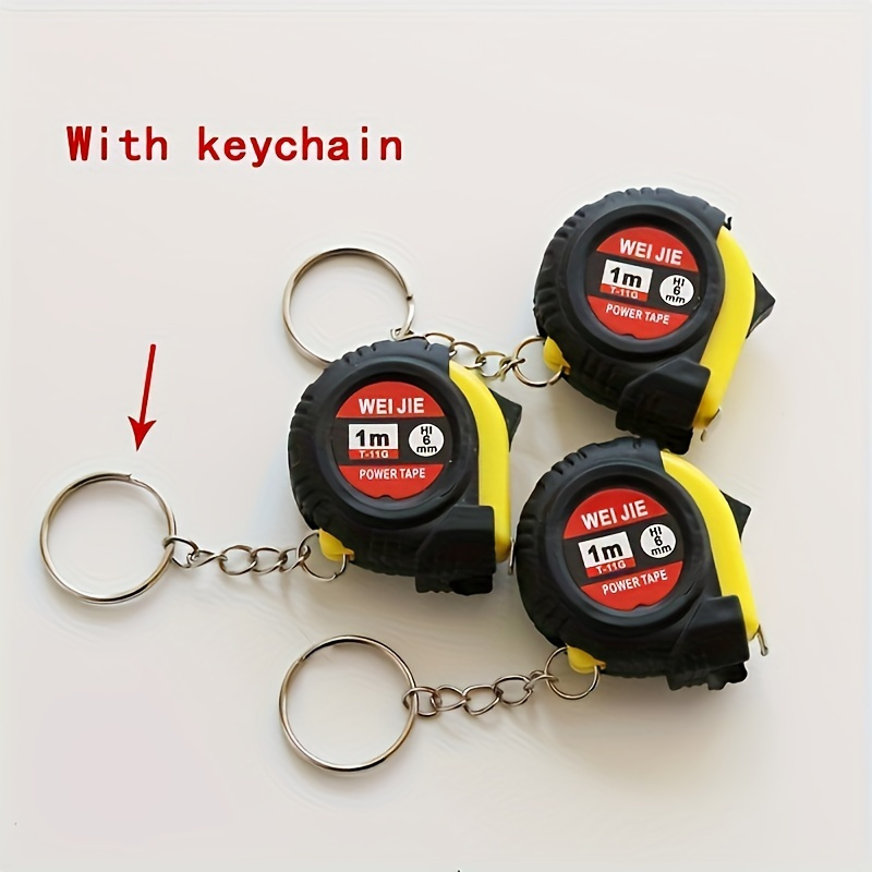 

1pc Retractable Measuring Keychain, 1m/3ft , And Portable, , Use, Parties, Suitable For Apartment And - -free, Metal