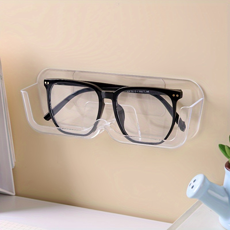 1pc sleek wall mounted glasses display stand in light gray   plastic space saving organizer for   glasses ideal for bedside or desk   details 3