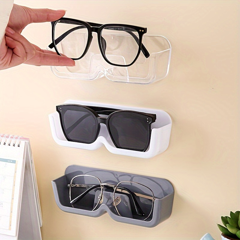 1pc sleek wall mounted glasses display stand in light gray   plastic space saving organizer for   glasses ideal for bedside or desk   details 4