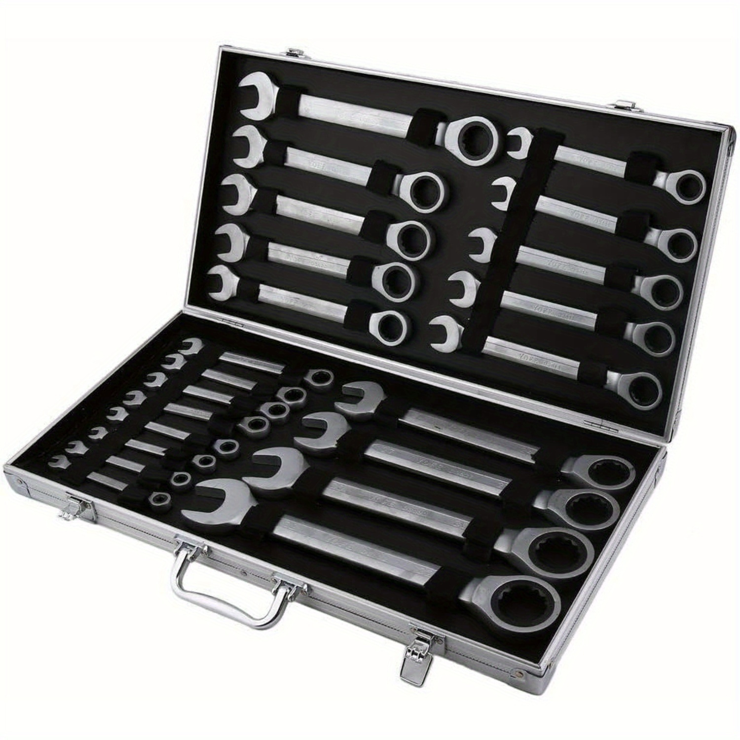 TEMU Windwilder Wrench Set Ratchet 22pcs 6-32mm Ratchet Wrench Set Muzzle Wrench Fork Wrench Ratchet Wrench Set Ring Wrench Set With Box