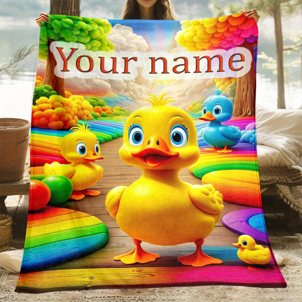 

Personalized 3d Printed Duck Throw Blanket - Soft, Lightweight Flannel Fabric, Sofa, Office Chair, Camping & Travel - Cozy & , Ideal Gift For