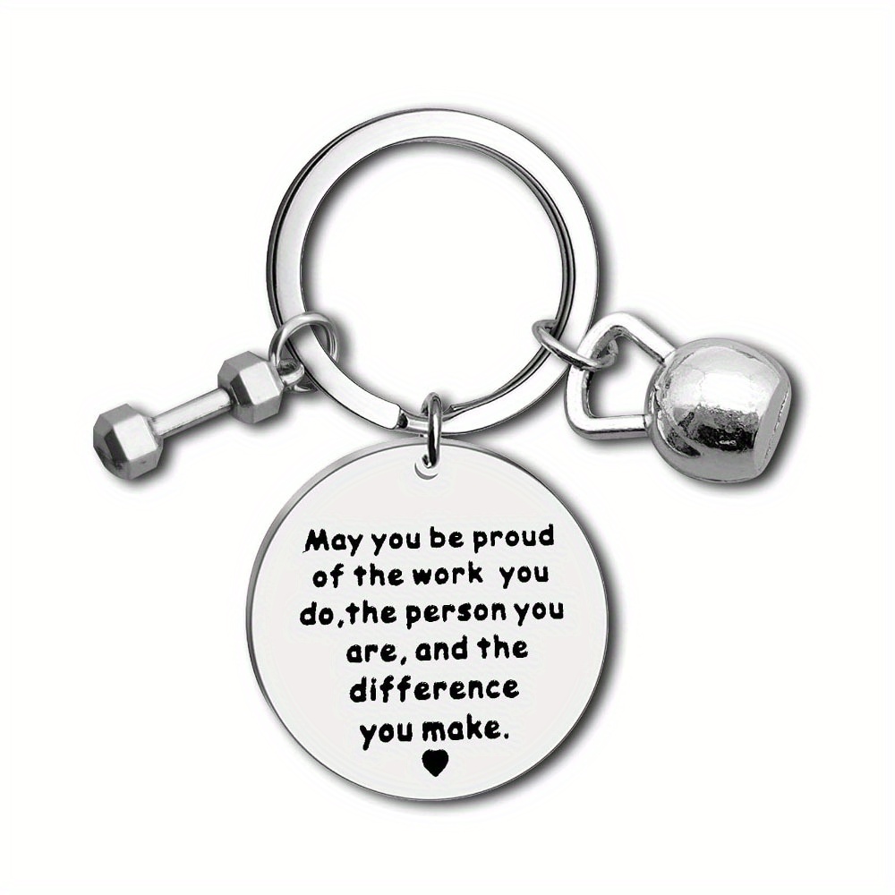 

Dumbbell Bell Stainless Steel Stainless Steel Keychain Sports Key Ring