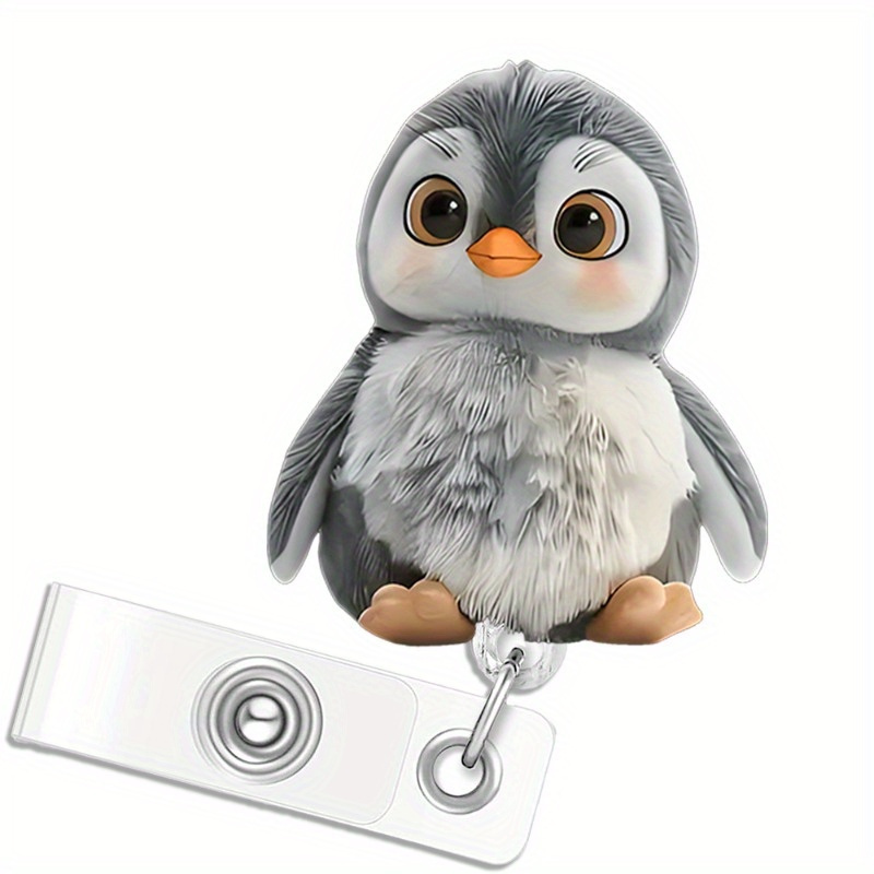 

1pc Cute 2d Penguin Retractable Badge Reel Holder With Id Clip For Nurses Doctors Nursing Students Themed Name Tag Card Holder Perfect Gift For Professionals