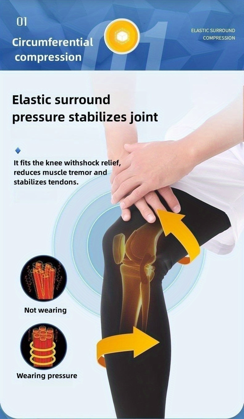 High-Elasticity Compression Knee Sleeve - Breathable, Moisture-Wicking Sports Pad for Running, Cycling & Basketball - Sun Protection, Order One Size Up