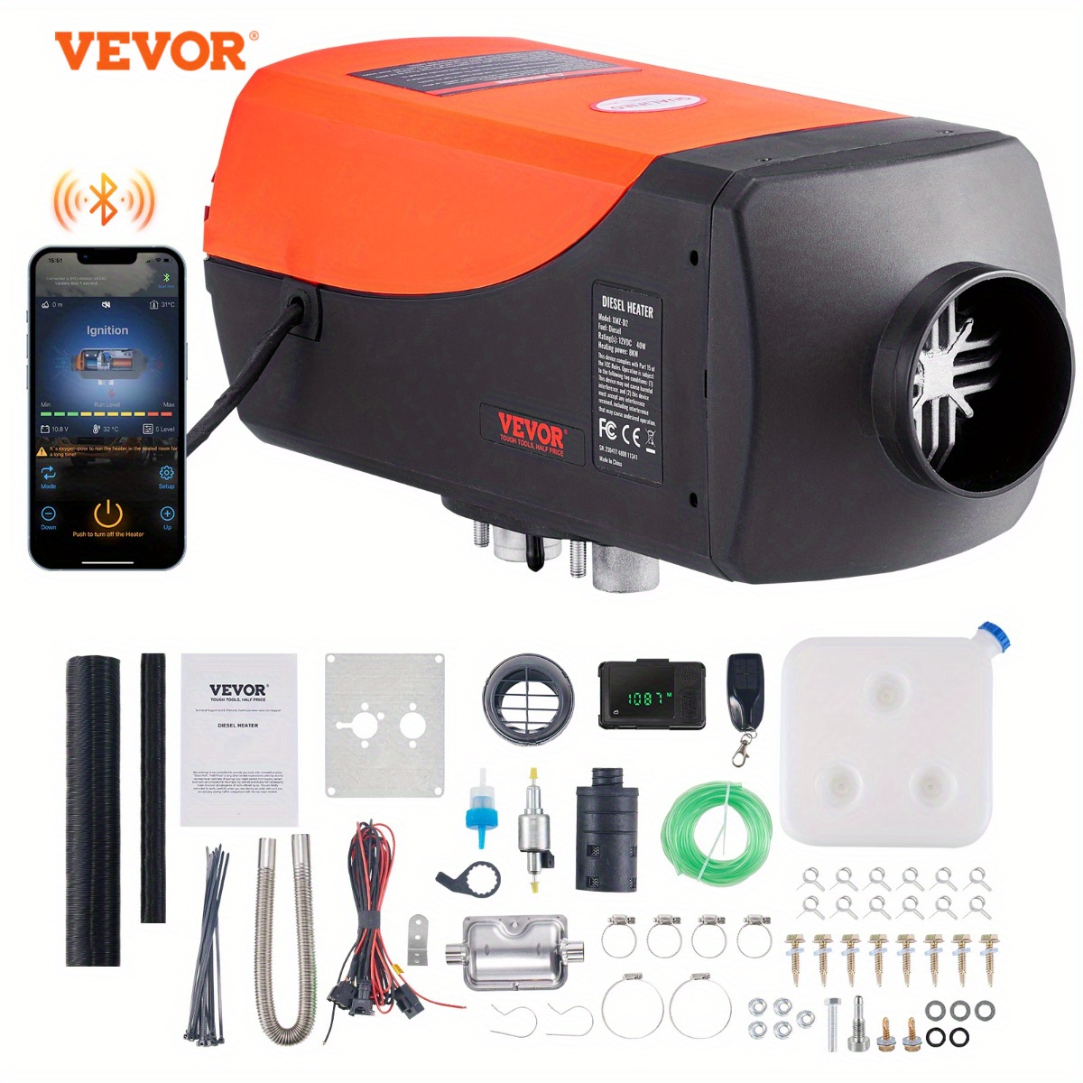 

Vevor 12v 8kw , App Air , Adjustment, And Lcd, For Rv Trailer And Indoors