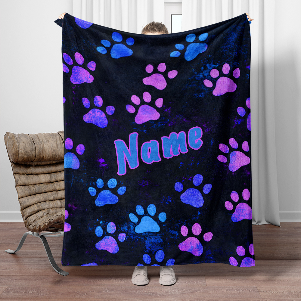 

1pc Fleece Blanket - Personalized , , Polyester, For Sofa, Bed, , Camping,