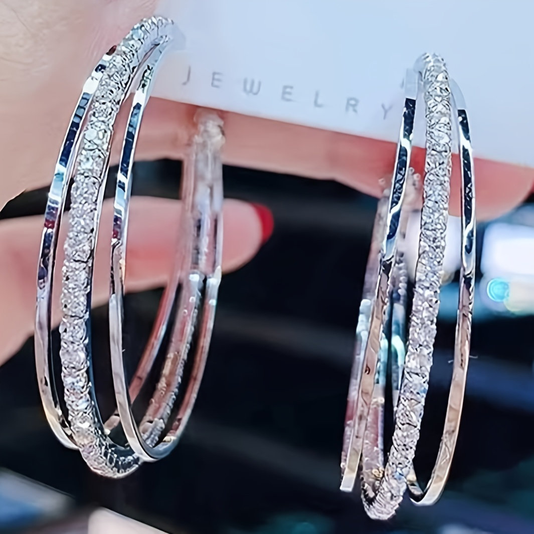 

A Pair Of 925 Silver-plated Decorative Earrings - Vintage Style, Copper, Suitable For And Gift , Valentine's Day, Suitable For Wearing Round