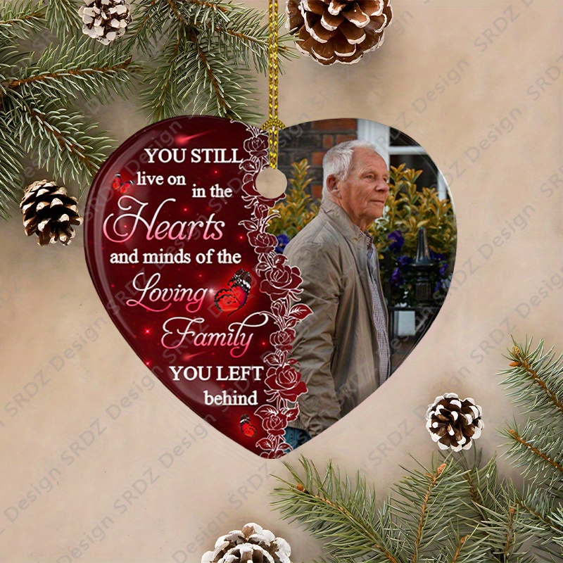 

Personalized Christmas Memorial Ornaments - Condolence Gifts For Loss Of , Includes Photo Option, Tree Decoration & Holiday Remembrance,