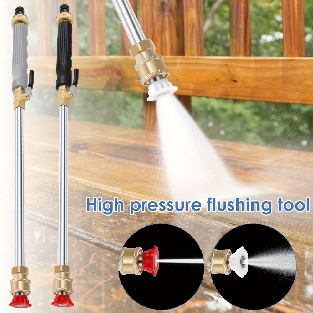 

High-pressure Washer With Hose - A Heavy-duty Cleaning Tool, With 2 Nozzles Suitable For Yards And Vehicles, Metal Material, Featuring A Standard Universal Connector, High-pressure Spray .