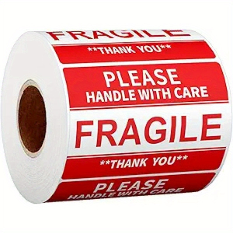 

600pcs Stickers Roll - "please " Warning Labels, , Thank You Message, Ideal For Safe Shipping Of Items